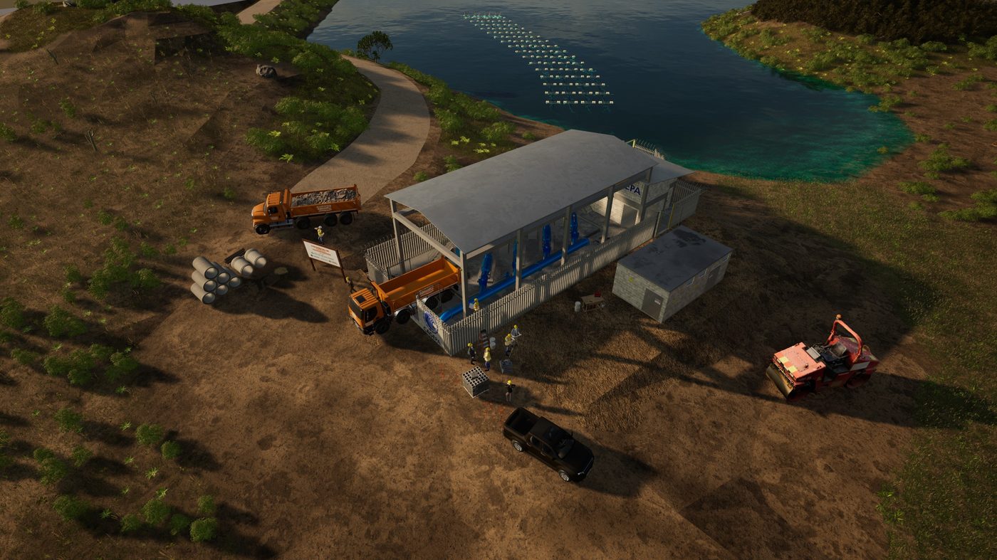 Vista aerea da EEAT junto ao reservatorio