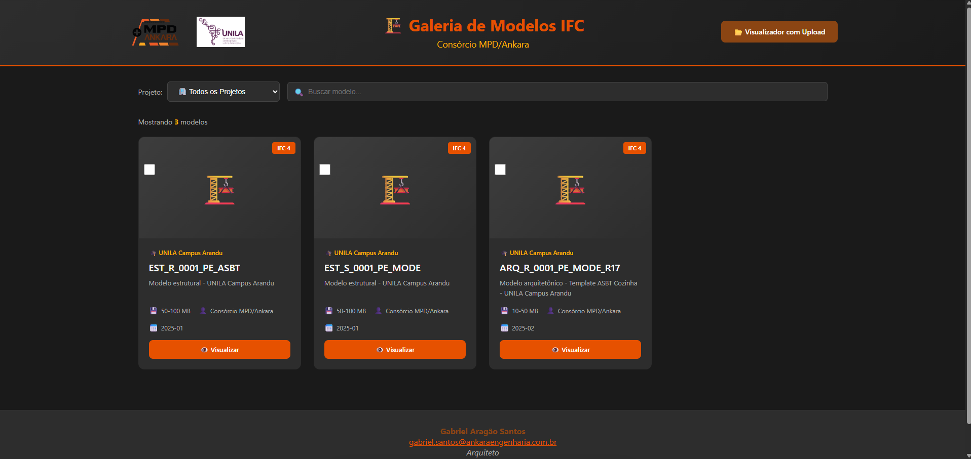 Visualizador IFC - Galeria de modelos UNILA Campus Arandu